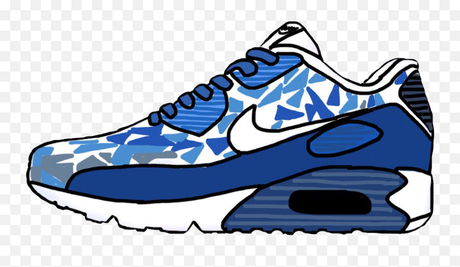 Sneakers Nike Shoes Tennisshoes Blue Sticker By Sab - Round Toe Emoji,Emoji Tennis Shoes