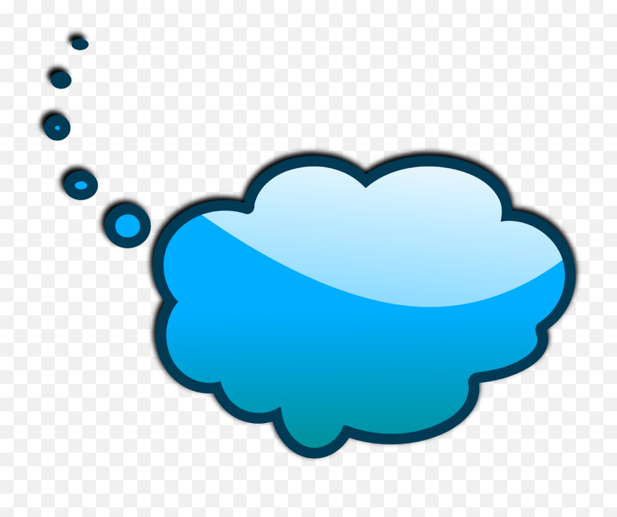Thinking Cloud Png Download - Thinking Cloud Emoji Icon Blue Think Bubble Transparent,Emoji Pensativo