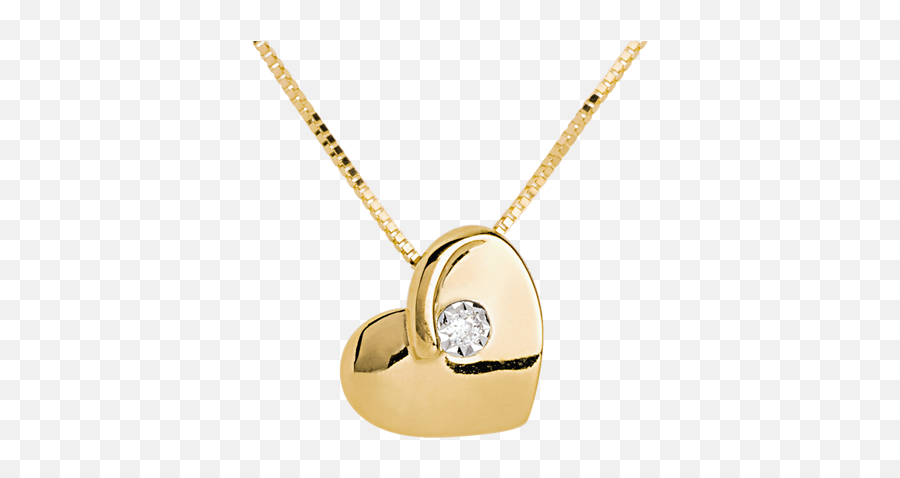 Lost Heart Necklace Yellow Gold With Diamond Necklace Heart - Yellow Gold 18 Carats Diamond White C133 Oro Collar Corazon Emoji,Corazon Emotion