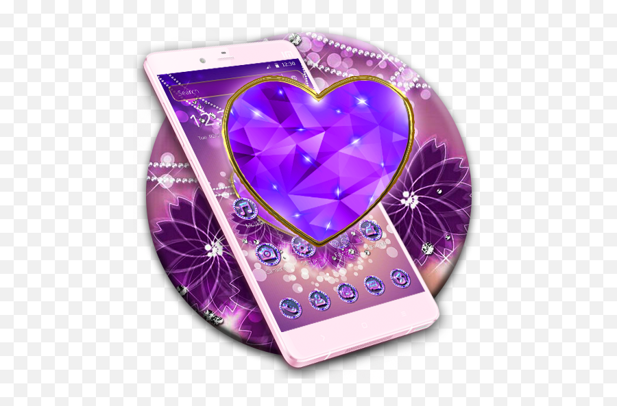Amazoncom Periwinkle Diamond Heart Theme Appstore For Android - Smartphone Emoji,100 Emoji, Jewels And Emojis