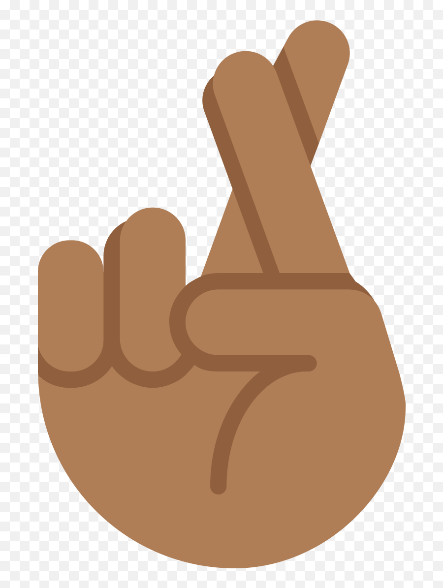 Medium - Black Fingers Crossed Emoji,Brown Twisty Emoji