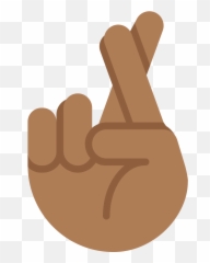 Medium - Black Fingers Crossed Emoji,Brown Twisty Emoji