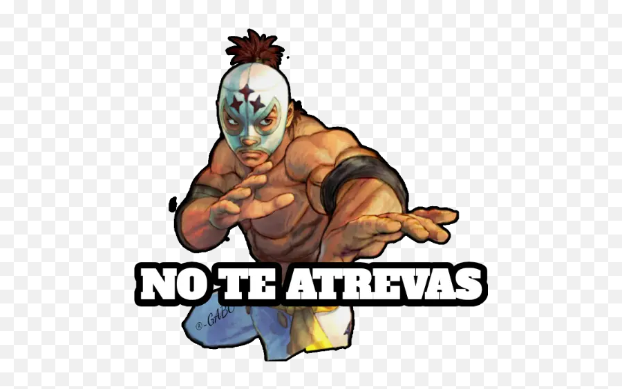 Mexican Wrestlers Stickers For Whatsapp - Street Fighter 4 El Fuerte Emoji,Mexican Emoji App
