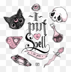 Kawaii Gifts Kawaii Tattoo Simple - Put A Spell On You Emoji,What Is Oif Gif Emoticon