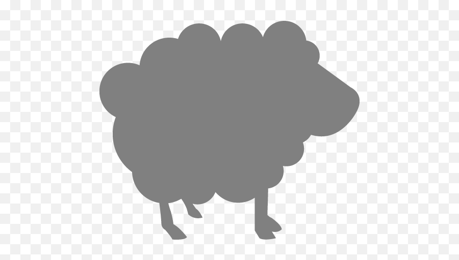 Gray Sheep 3 Icon - Free Gray Animal Icons Black Silhouette Sheep Outline Emoji,Sheep Emoticon