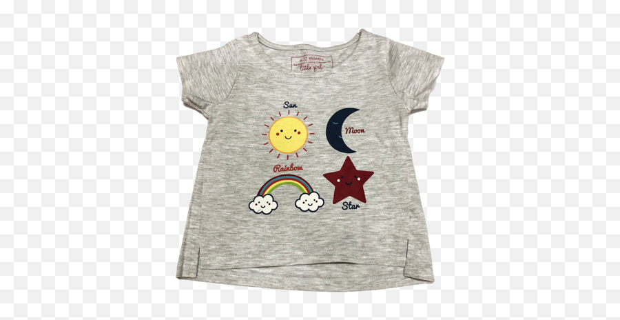 Grey Universe Sun Moon Star - Short Sleeve Emoji,What Is The Gray Sun Emoticon