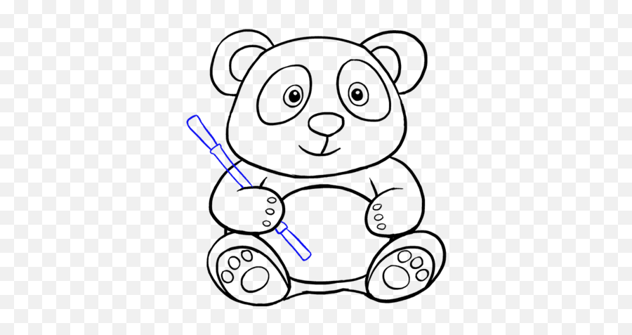 How To Do A Panda Facilement U2013 Univers De Panda - Panda Drawing Easy Emoji,How To Draw A Panda Emoji