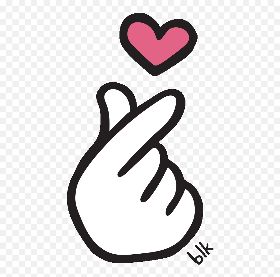 Finger Heart Sticker - Finger Heart Gif Transparent Emoji,Korean Finger Heart Emoji