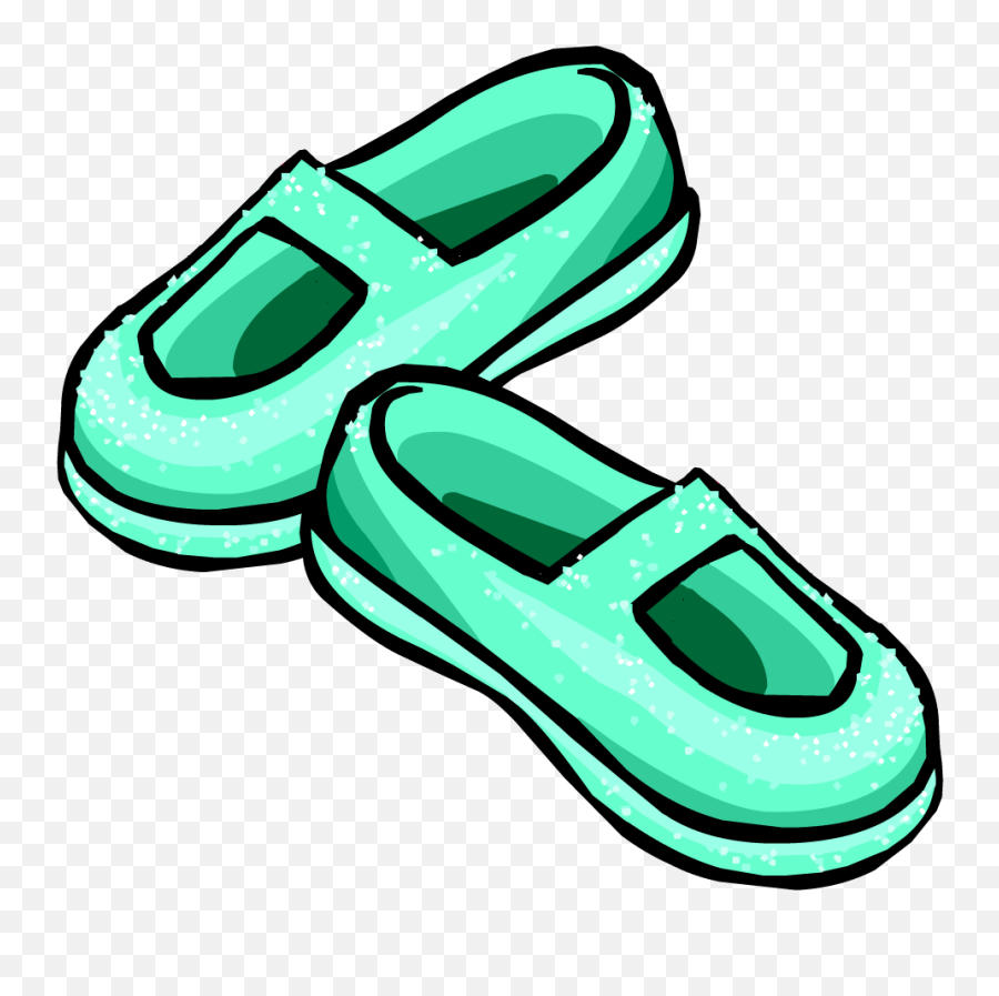 Image Sparkly Sea Foam Slippers Icon Png - Club Penguin Emoji,Emoticons Cpps