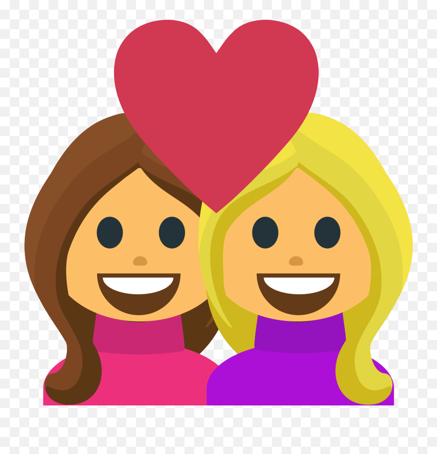 Woman Woman Emoji Clipart - Emoji Png Casal Apaixonado,Couple Emoji Png