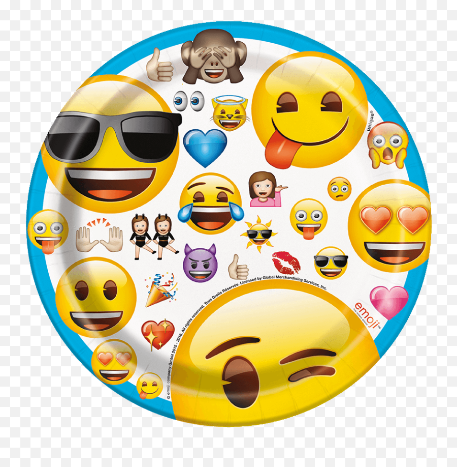 Emoji Paper Plates Small - Emoji Plates,Celebration Emoji