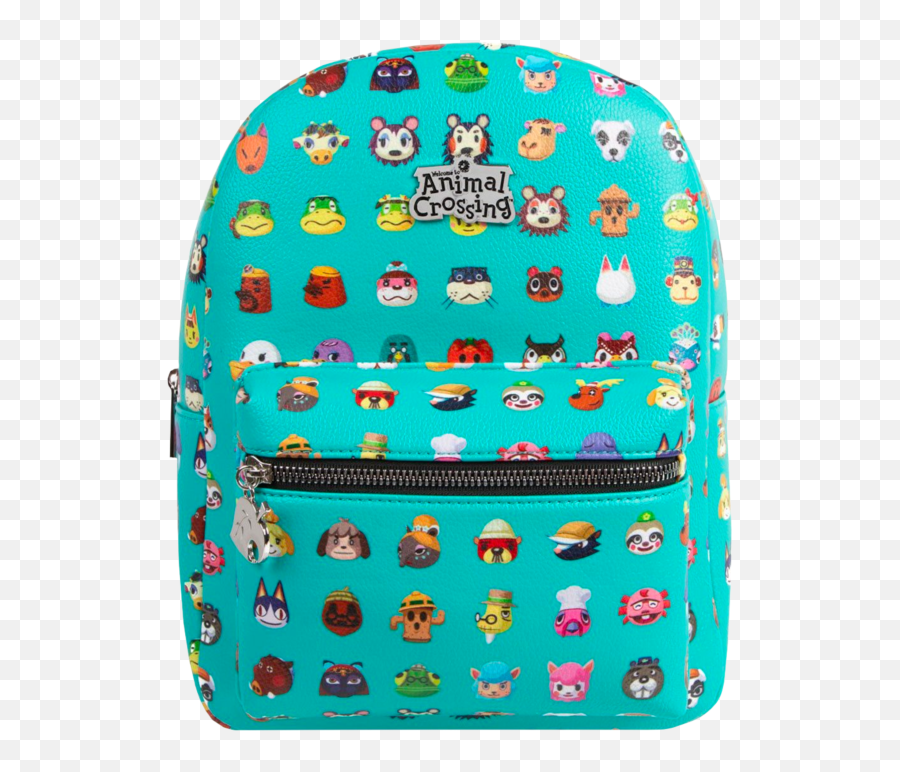 Animal Crossing - Character Print 11u201d Faux Leather Mini Backpack Emoji,Backpack Emoji