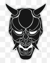 Japanesemask Demon Mask Grunge Sticker By - Automotive Decal Emoji,Japanese Mask Emoji