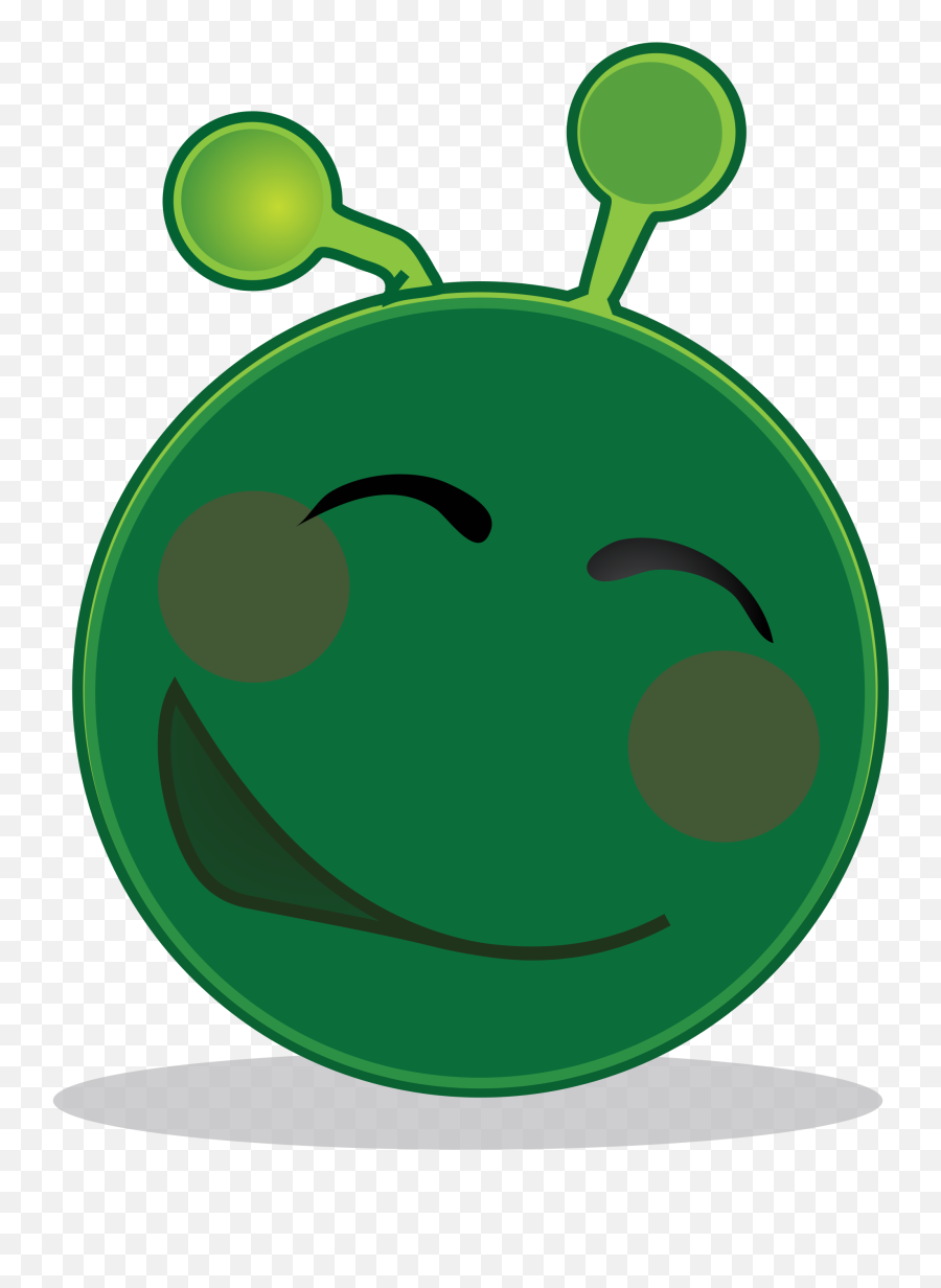 Smiley Green Alien Flustered - Happy Emoji,Flustered Emoticon