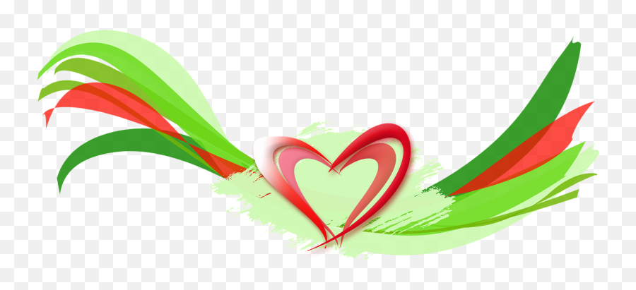 Waves The Heart Of Green Red Decoration - Free Image Green And Red Heart Transparent Emoji,Emoticons Green Antenna