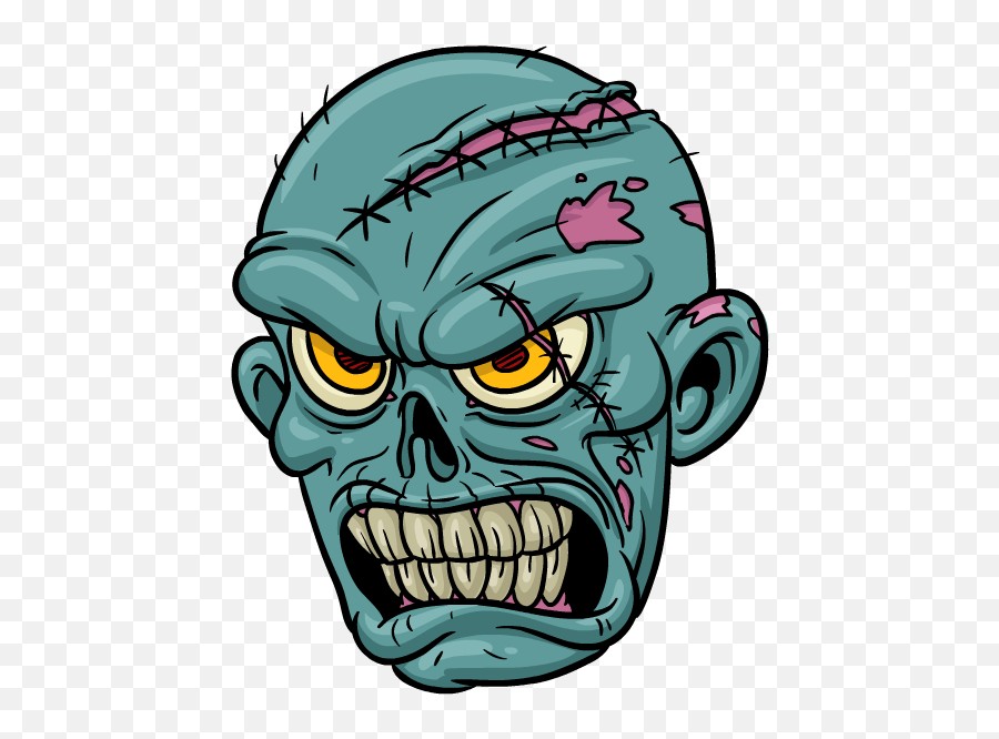 Zombie Stickers - Easy Zombie Head Drawing Emoji,Zombie Emoticon Set