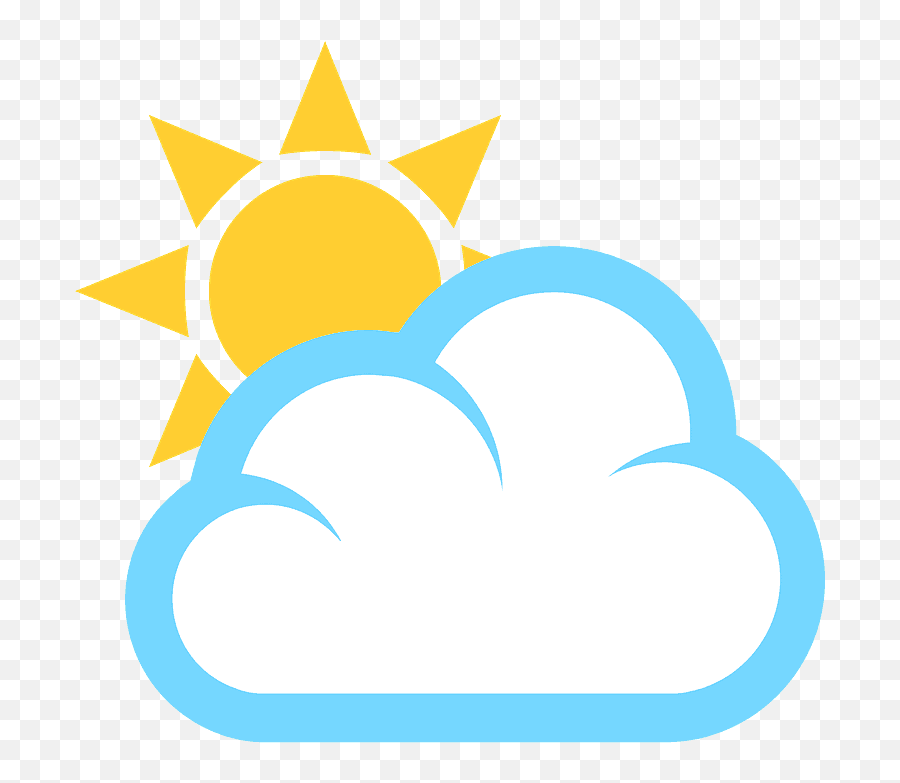 Sol Detrás De Una Nube Grande Clipart Dibujos Animados - Sol Con Nubes Emoji,Png De Emojis Grande