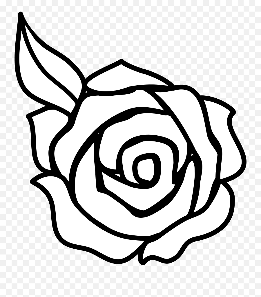 Roses Rose Clip Art Black And White Free Clipart Images - Basic Easy Rose Drawing Emoji,Black Flower Emoji