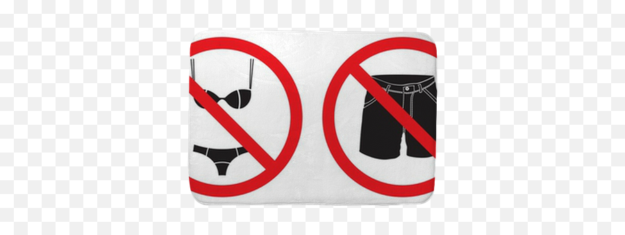 Swimsuit Sign Bath Mat Pixers - No Short Pants Emoji,Cartoon Emoticon Pants
