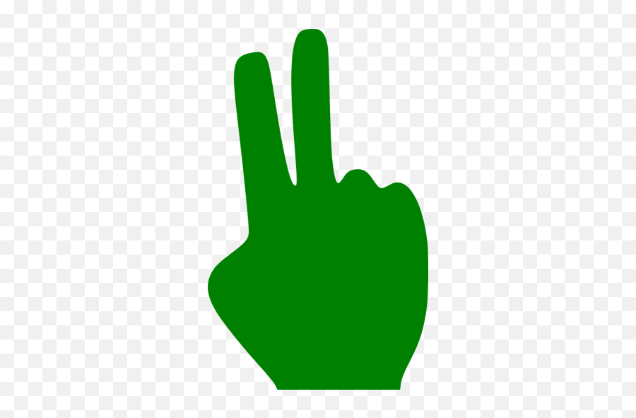 Green Two Fingers Icon - Free Green Hand Icons 2 Fingers Black Png Emoji,Emoticons Finger Guns