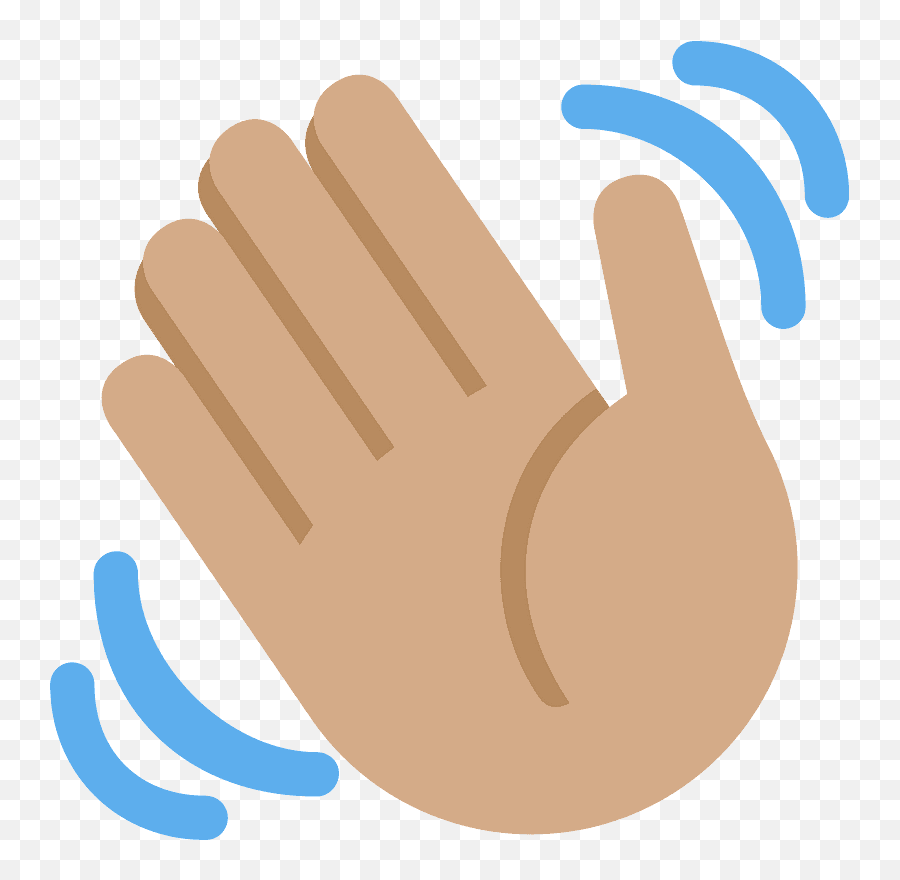 Waving Hand Emoji With Medium Skin Tone Meaning And - Waving Hand Logo,Bye Emoji