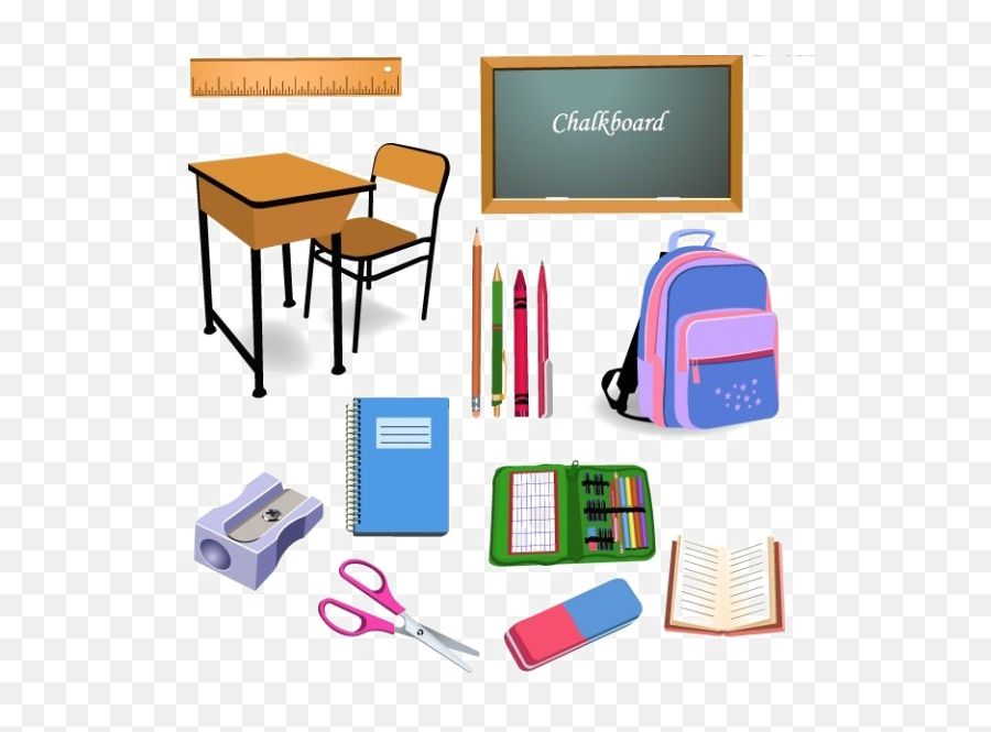 School Desk Png - Student School Classroom Object Clip Art School Objects Emoji,School Classroom Emoji