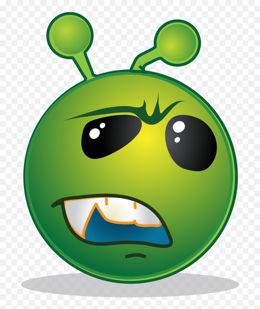 Smiley Green Alien Why - Happy Emoji,Flustered Emoticon