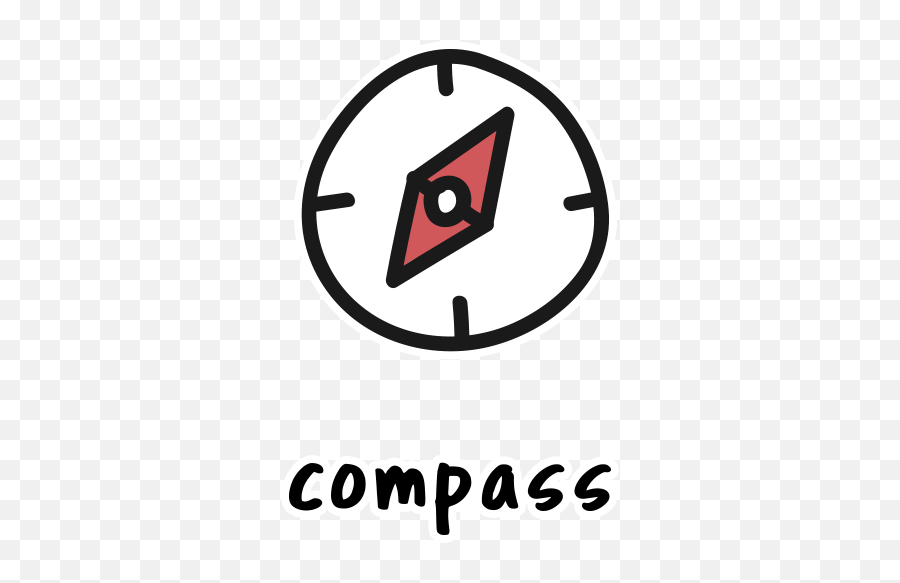 Compass Camping Stickers Sticker - Icon Emoji,Compass Emoji