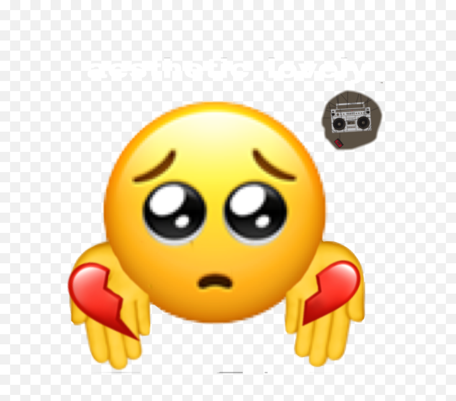 Sad Depressed Heart Sticker - Stiker Picsart Emoji Iphone,Broke Emoticon