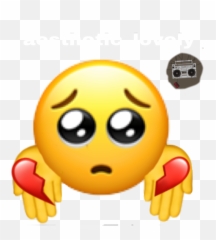 Sad Depressed Heart Sticker - Stiker Picsart Emoji Iphone,Broke Emoticon