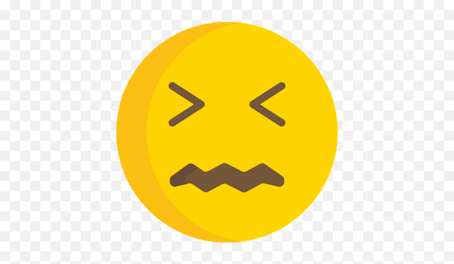 Confounded Face Emoji Icon Of Flat - Happy,Confounded Emoji