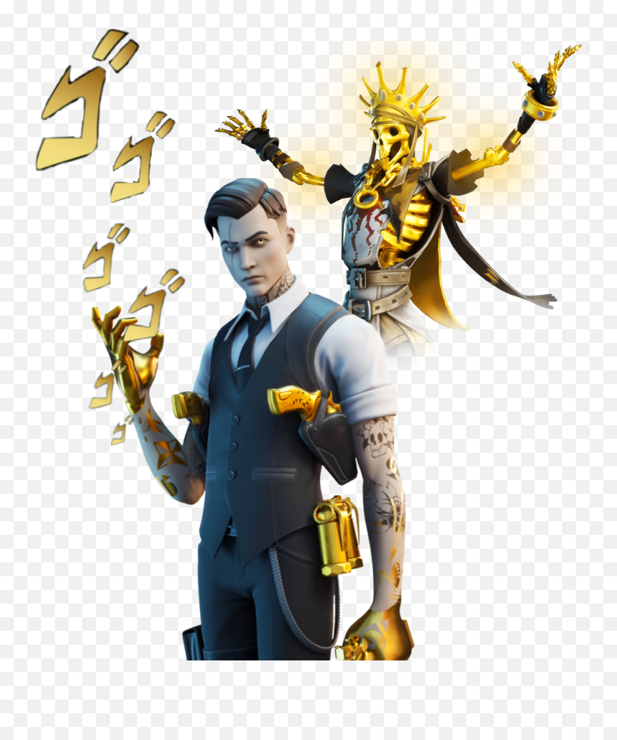 Midas Oro Menacing Jojo Sticker - Midas Fortnite Emoji,Menacing Emoji