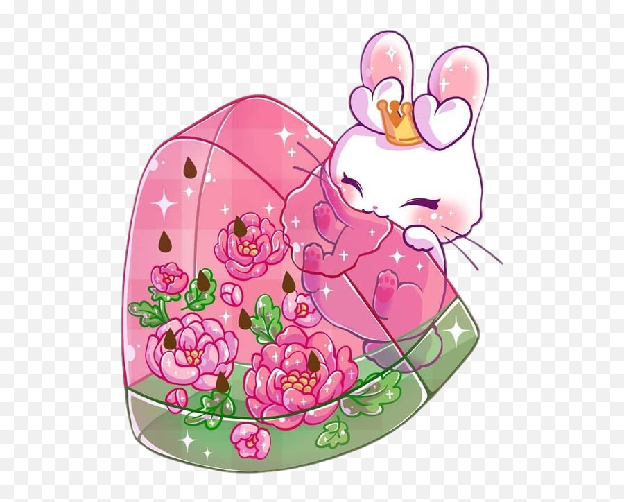 Cute Kawaii Rabbit Bunny Sticker - Kawaii Bunny With Crown Emoji,Cream The Rabbit Emojis