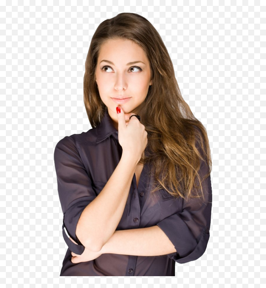 Thinking Woman Png Transparent Images - Transparent Png Woman Png Emoji,Woman Thinking Emotions;