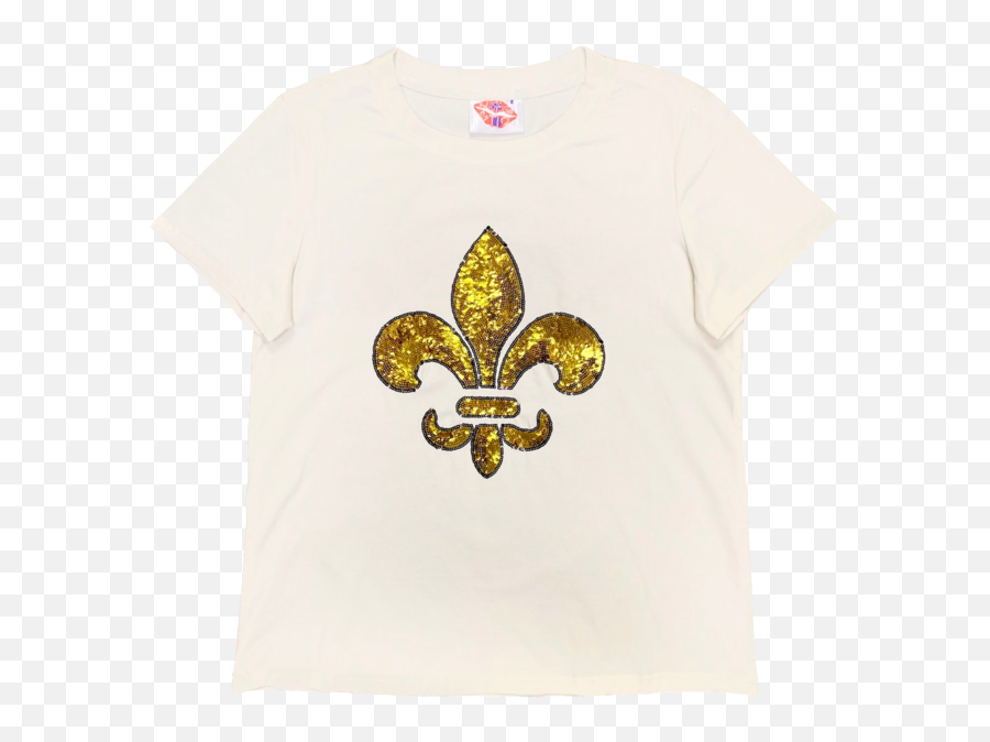 White Fleur De Lis Tee - Short Sleeve Emoji,Facebook Emoticons Sparkles