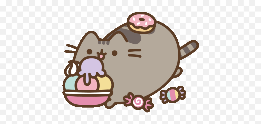 Pusheen Cat Ice Cream Cheap Online - Food Ice Cream Pusheen Emoji,Eat Ice Cream Emoticon