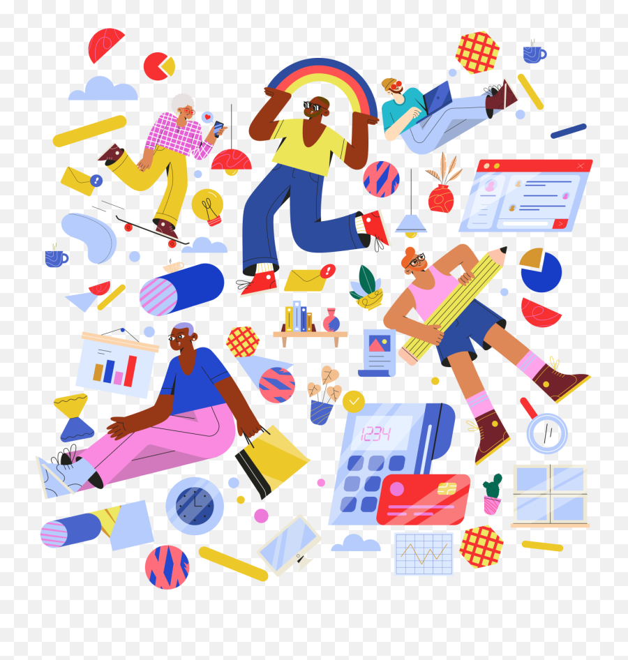 Amigos Illustrations - Messy Emoji,Emotions Doodle