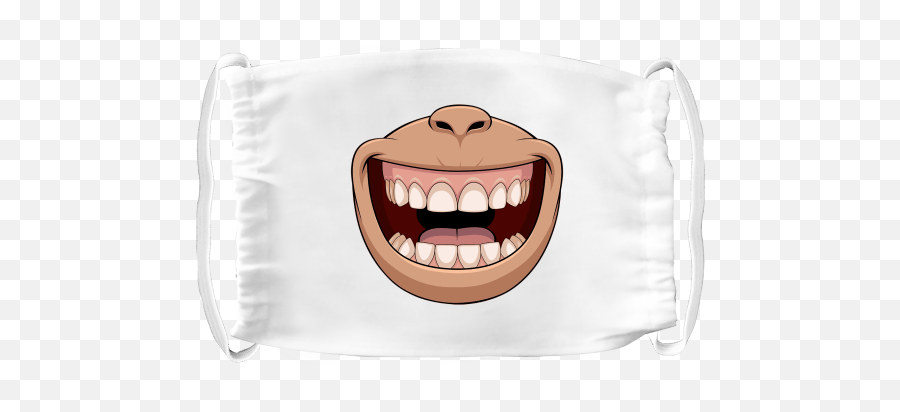Washable Face Mask With Design With Printing Monkey Grin - Undergarment Emoji,Fang Grin Emoticon