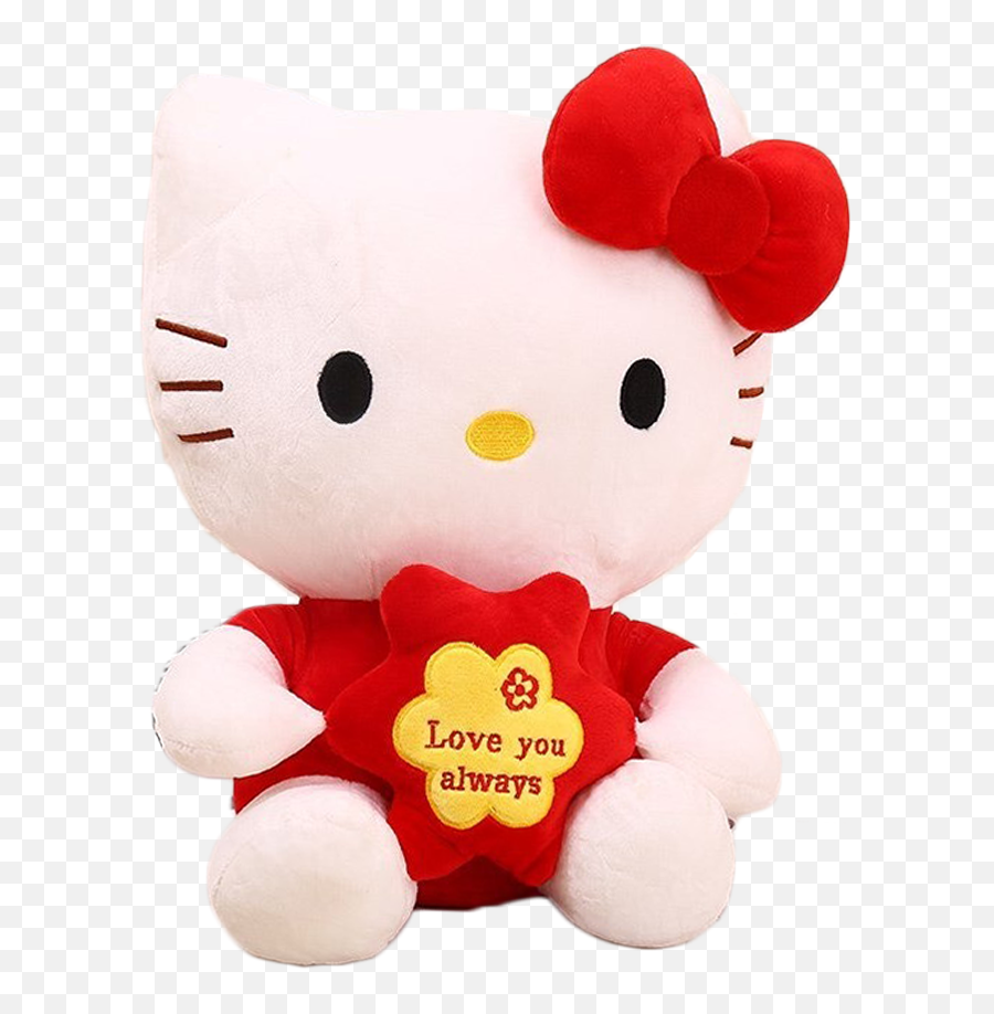 Cotton Hello Kitty Stuffed Toy Doll For Kids - Pink And Red Emoji,Kitty Emotions For Kids