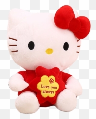 Cotton Hello Kitty Stuffed Toy Doll For Kids - Pink And Red Emoji,Kitty Emotions For Kids