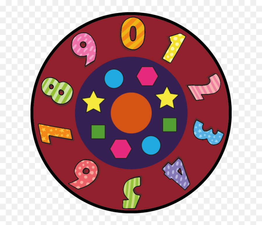 Numbers And Shapes Wheel Kids Vinyl Rug - Tenstickers Emoji,Horseshoe Pitching Emojis