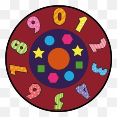 Numbers And Shapes Wheel Kids Vinyl Rug - Tenstickers Emoji,Horseshoe Pitching Emojis
