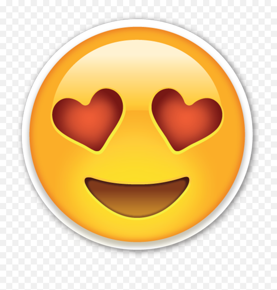Funny Sticker Emoji Transparent Png Png Mart - Smiling Face With Heart Shaped Eyes,Funny Emoji