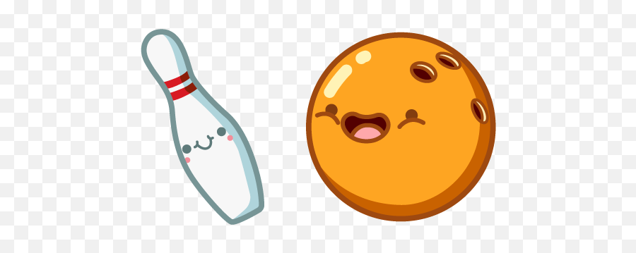 Cute Bowling Pin And Ball Cursor - Bowling Pin Cute Emoji,Bowling Emoticon