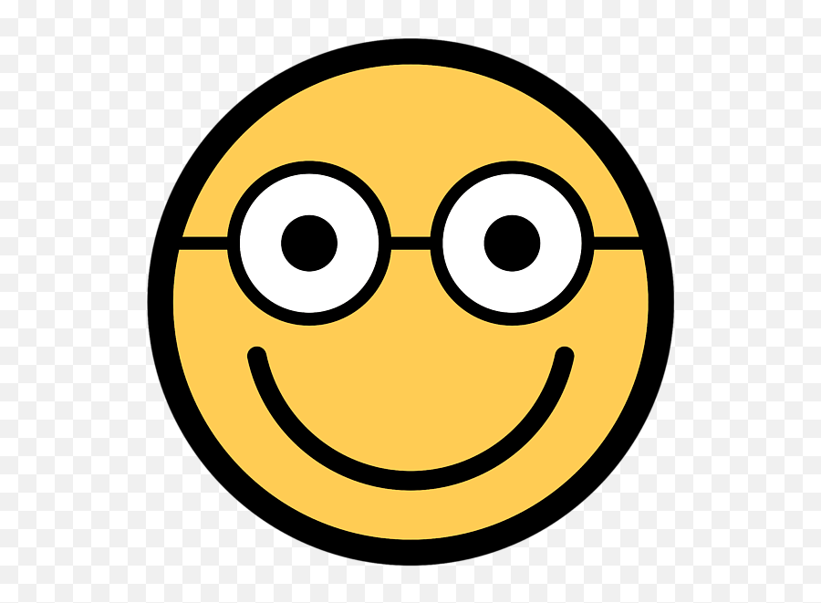 Smiley Face Happy Smiling Geek Glasses Face T - Shirt For Sale Emoji,Glasses Face Emoji