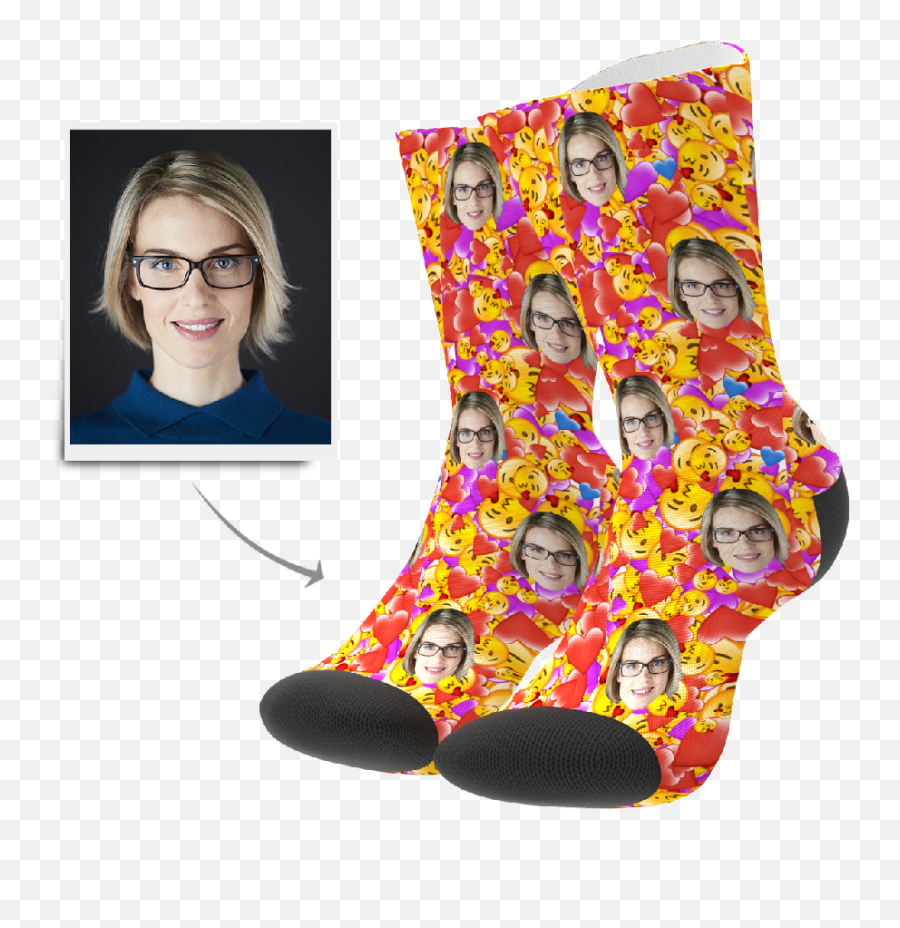 Custom Crew Socks - Facesockseu Facesockseu Happy Emoji,Emoji Knee Socks
