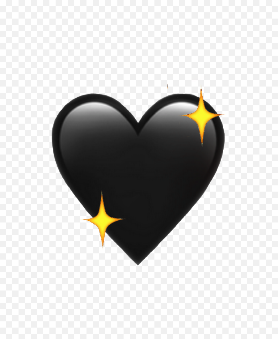 Heart Emoji Iphone Black Sticker - Black Heart Emoji Transparent,Black Heart Emoji Iphone