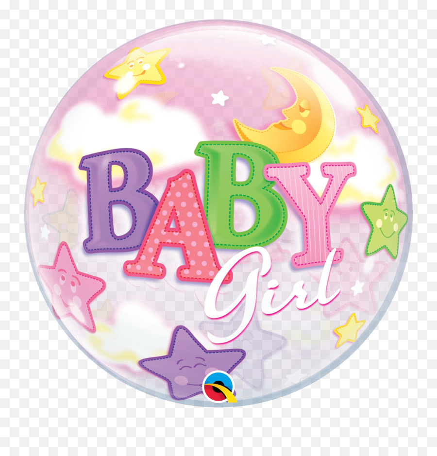 22q Bubble Baby Girl Pink U0026 Confetti 1 Count - Havinu0027 A Baby Girl Bubble Balloon Emoji,Baby Girl Emoji