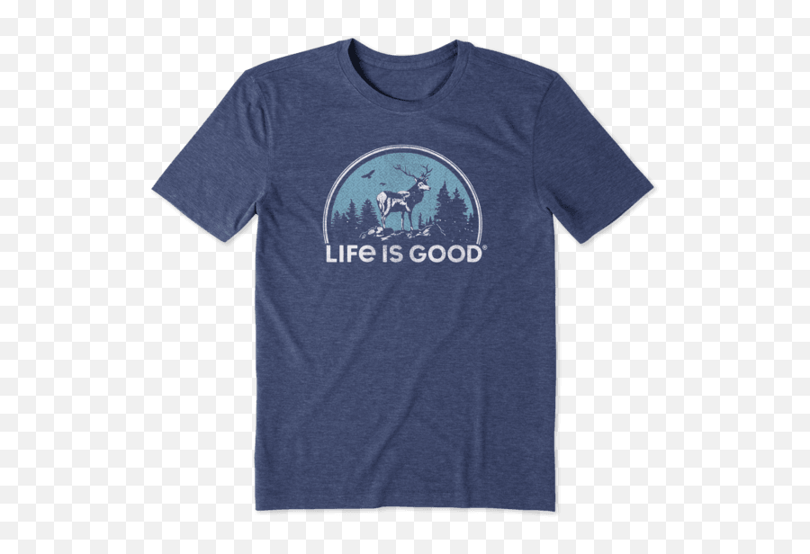 Menu0027s Retro Buck Landscape Cool Tee Life Is Good Official Emoji,Buck Deer Emoji