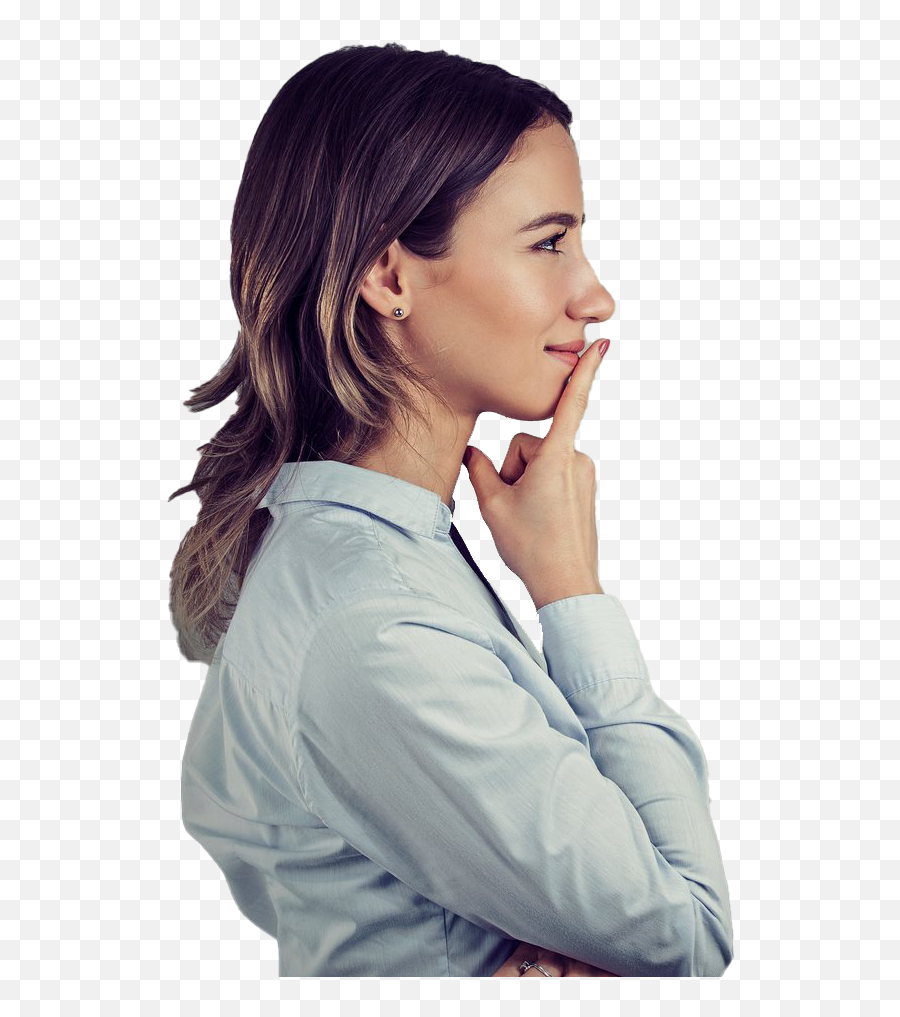 Thinking Woman Png Transparent Images - Woman Think Png Emoji,Woman Thinking Emotions;